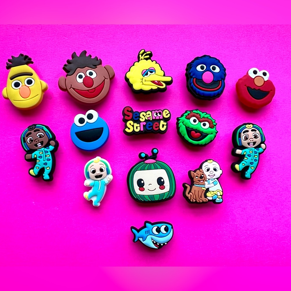 Sesame Street and Coco Melon Croc a shoe Charms 14pcs